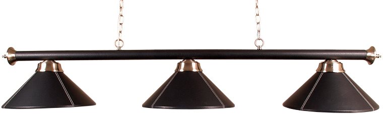 Joba lampe med 3 skærme i sort læder